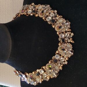 🍀 Stunning Jerollin Necklace Crystal Rhinestone Flower Cluster Necklace
